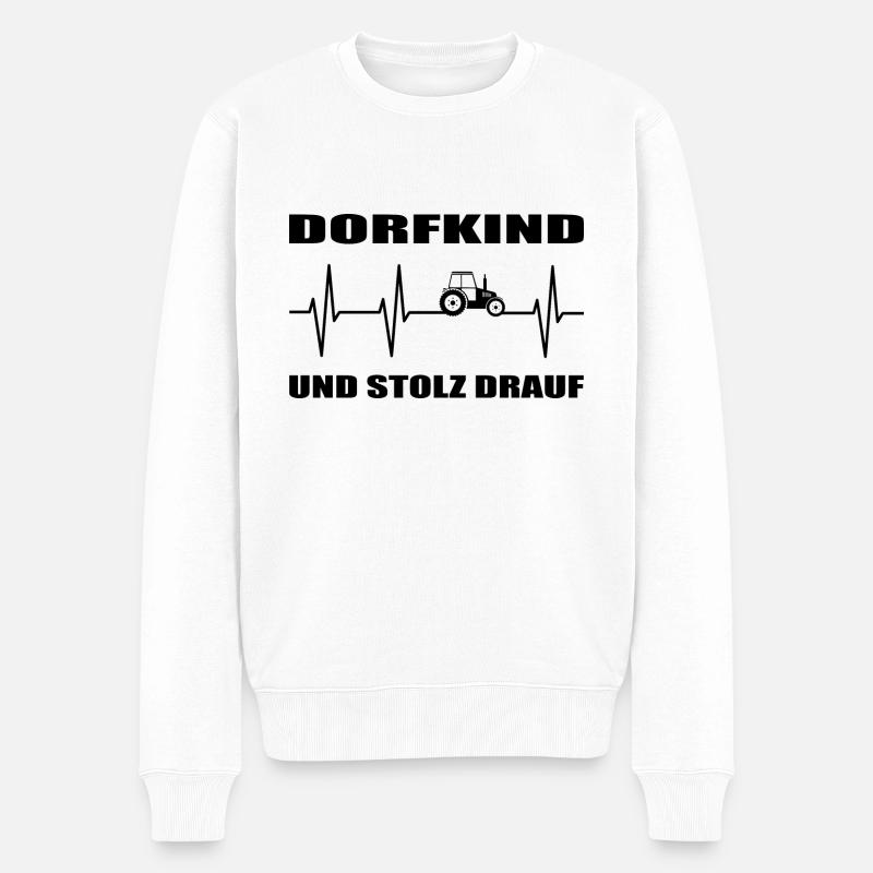 Dorfkind - Männer Premium Bio Pullover - Weiß