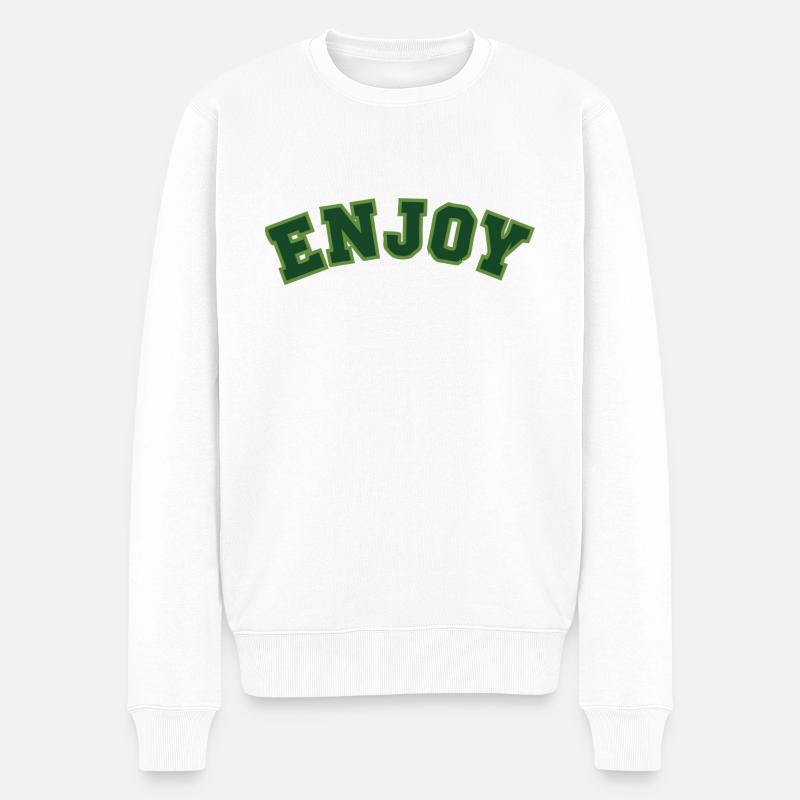 Genießen - Männer Premium Bio Pullover - Weiß