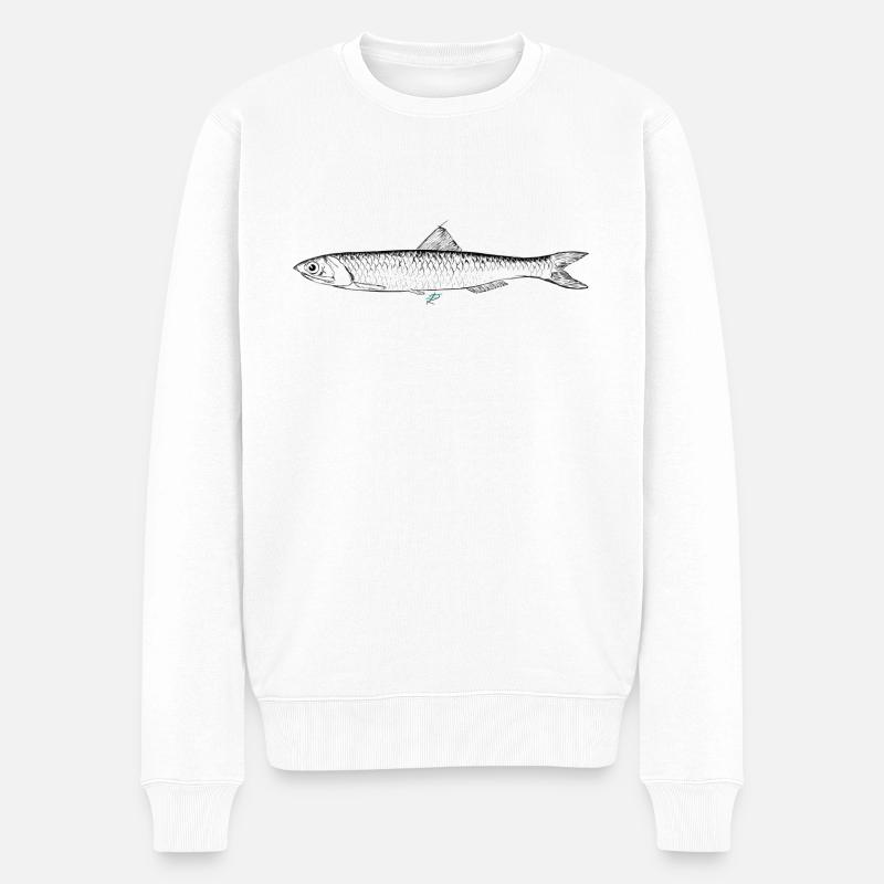 Sardelle - Männer Premium Bio Pullover - Weiß