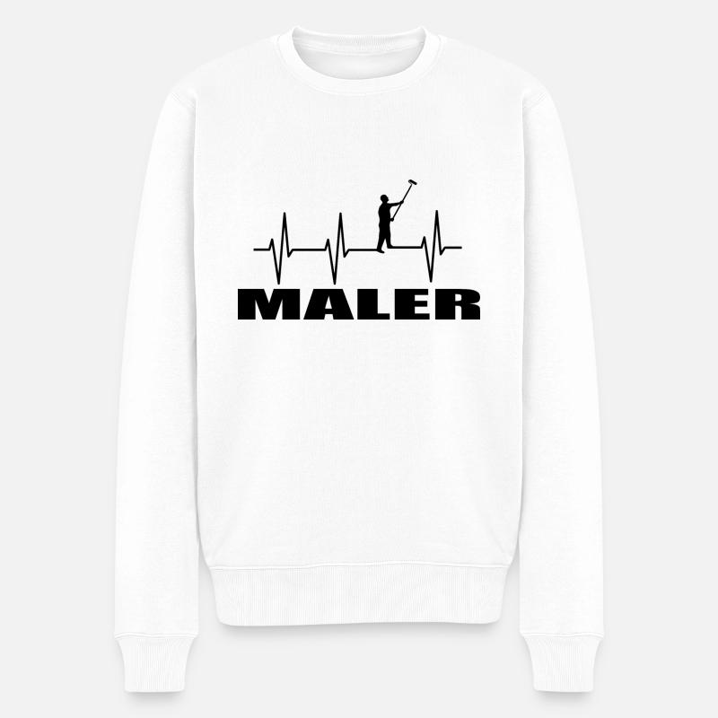 Maler - Männer Premium Bio Pullover - Weiß