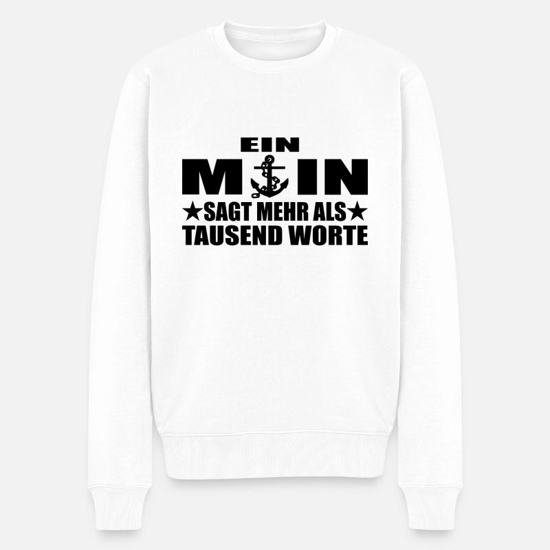 Moin - Männer Premium Bio Pullover - Weiß