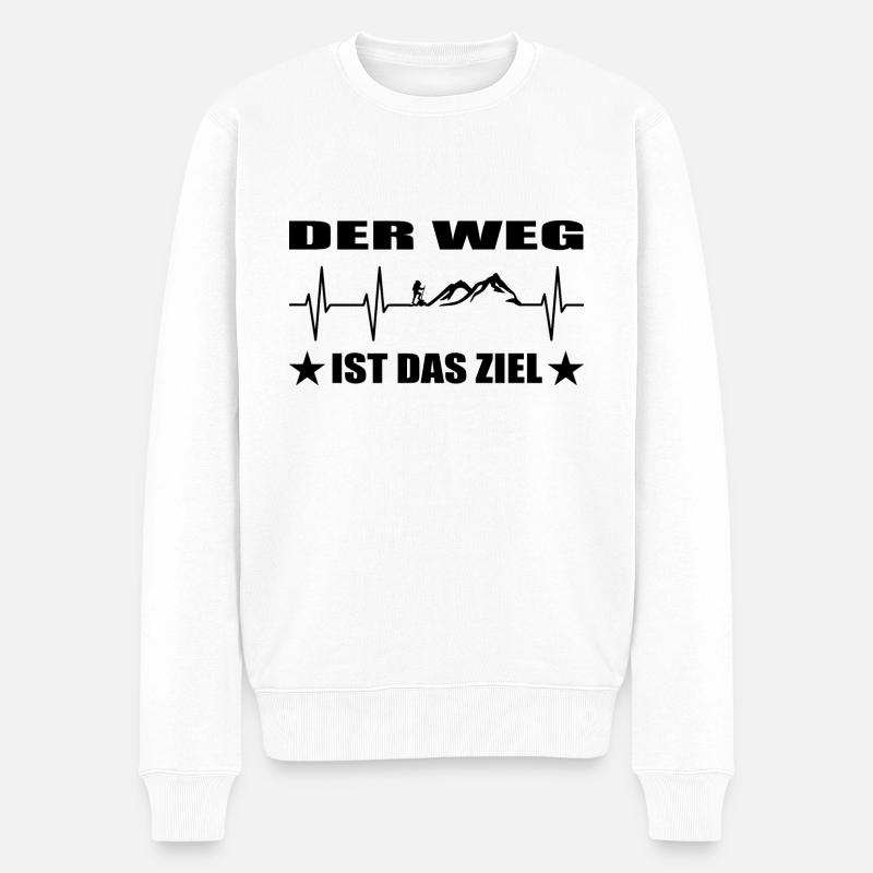 Wandern - Männer Premium Bio Pullover - Weiß