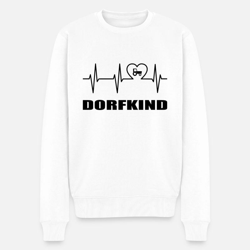 Dorfkind - Männer Premium Bio Pullover - Weiß