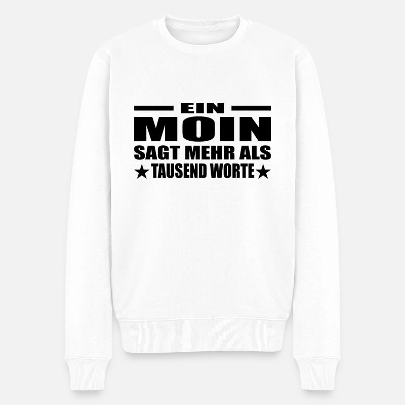Moin - Männer Premium Bio Pullover - Weiß