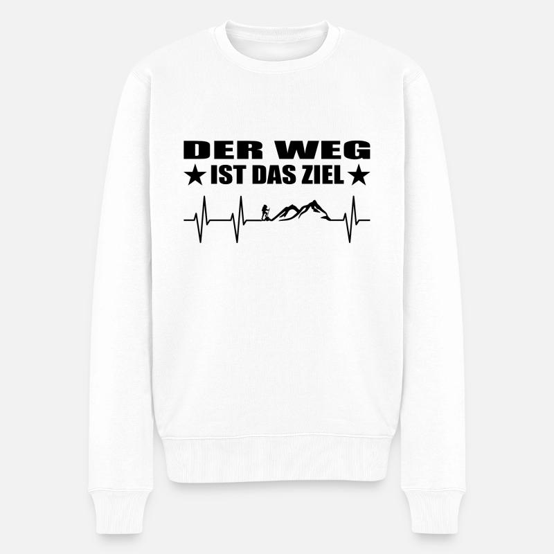 Wandern - Männer Premium Bio Pullover - Weiß
