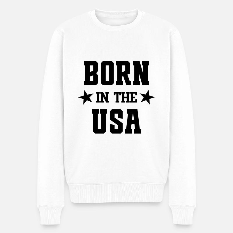 Né aux États-Unis - Pull Premium bio Homme - blanc