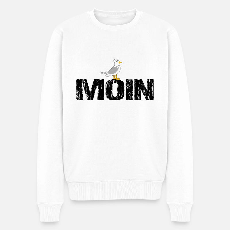 Moin - Männer Premium Bio Pullover - Weiß