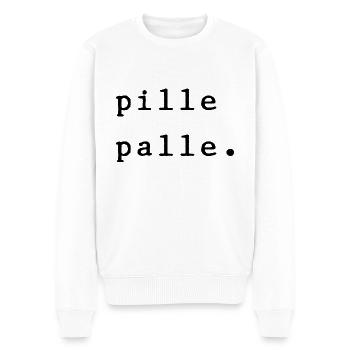 Pillepalle. - Männer Premium Bio Pullover - Weiß - Vorne - Thijin (182cm)