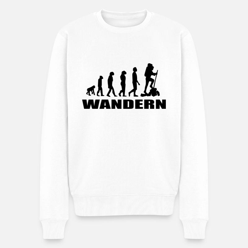 Wandern - Männer Premium Bio Pullover - Weiß