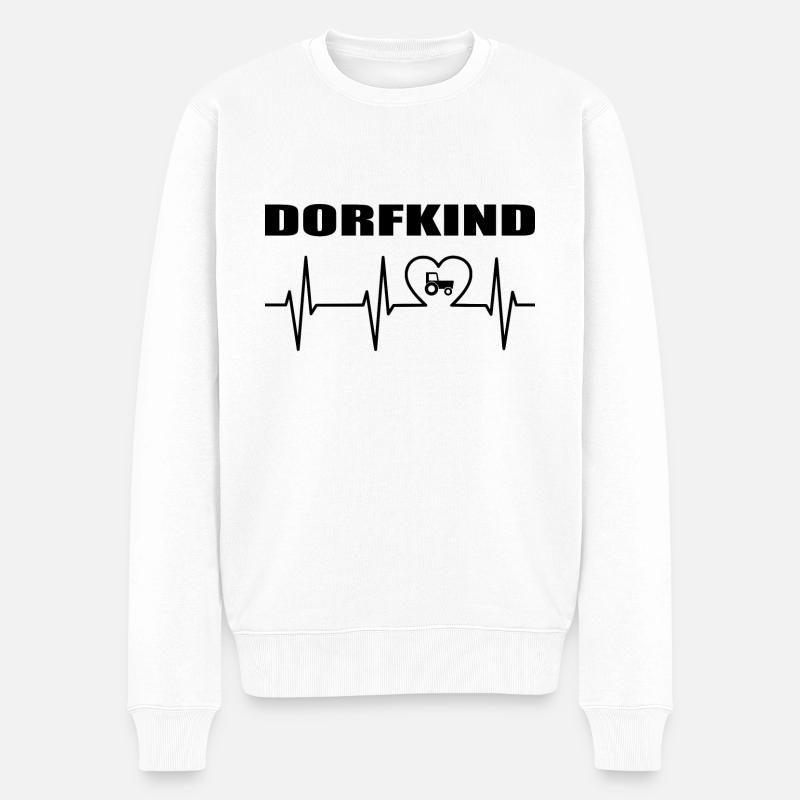 Dorfkind - Männer Premium Bio Pullover - Weiß