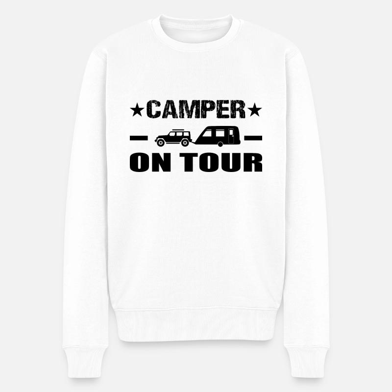Camping - Männer Premium Bio Pullover - Weiß