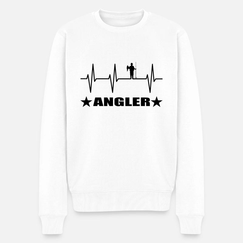 Angeln - Männer Premium Bio Pullover - Weiß