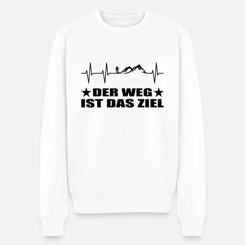 Wandern - Männer Premium Bio Pullover - Weiß