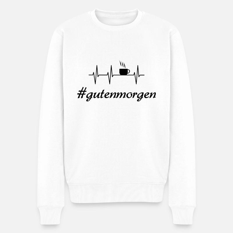 Kaffee - Männer Premium Bio Pullover - Weiß