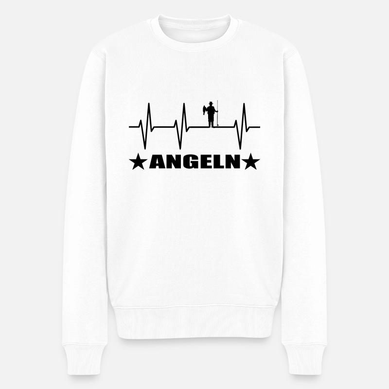 Angeln - Männer Premium Bio Pullover - Weiß
