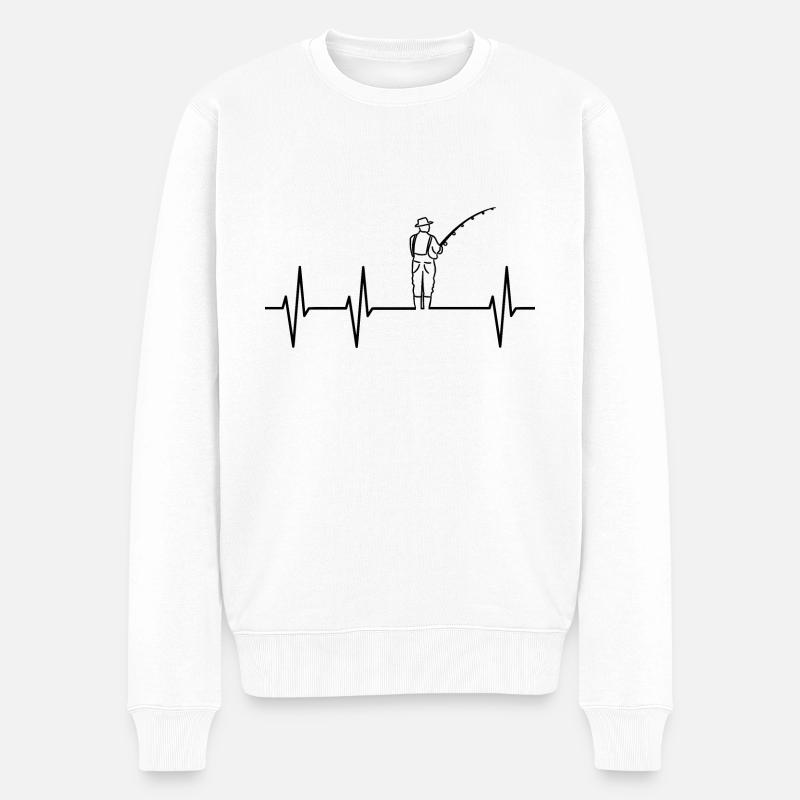 Angeln - Männer Premium Bio Pullover - Weiß