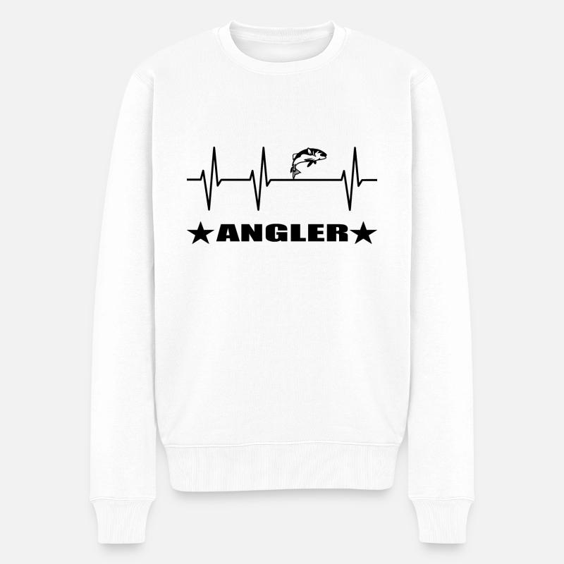 Angeln - Männer Premium Bio Pullover - Weiß