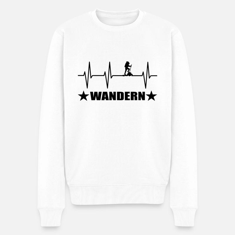 Wandern - Männer Premium Bio Pullover - Weiß