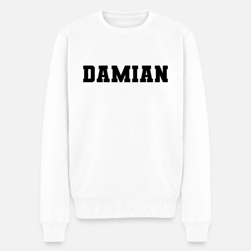 Nom - Damian - Pull Premium bio Homme - blanc