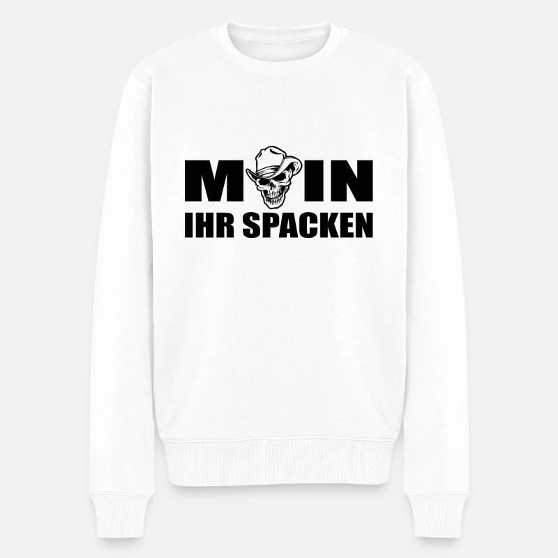 Moin - Männer Premium Bio Pullover - Weiß