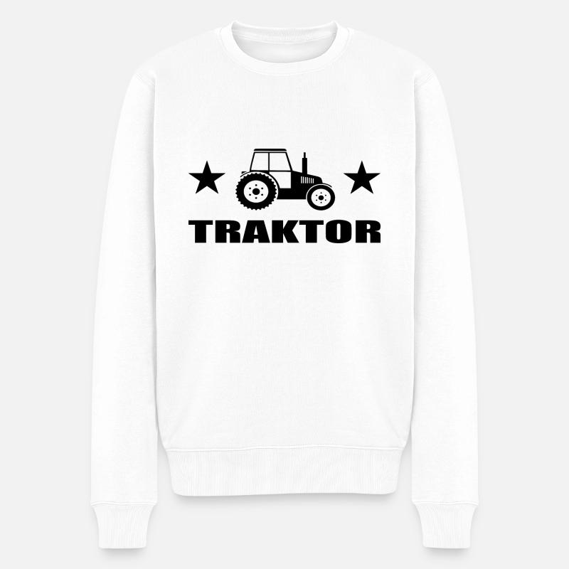Traktor - Männer Premium Bio Pullover - Weiß