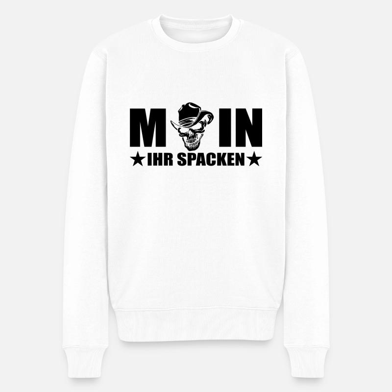 Moin - Männer Premium Bio Pullover - Weiß