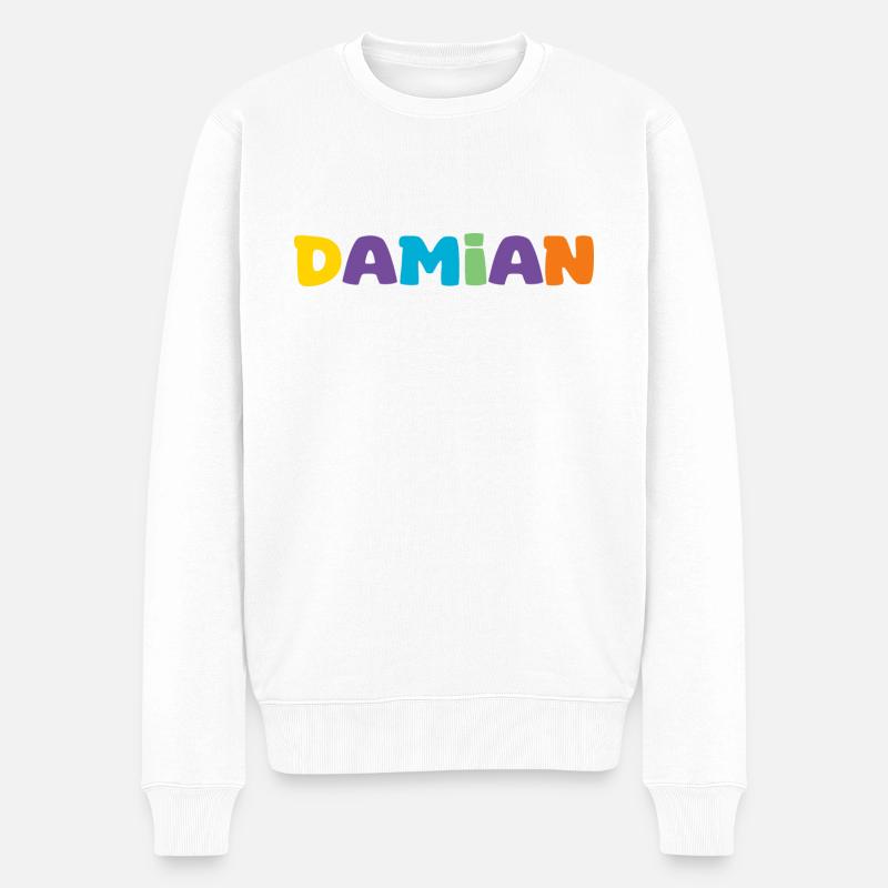 Nom - Damian - Pull Premium bio Homme - blanc