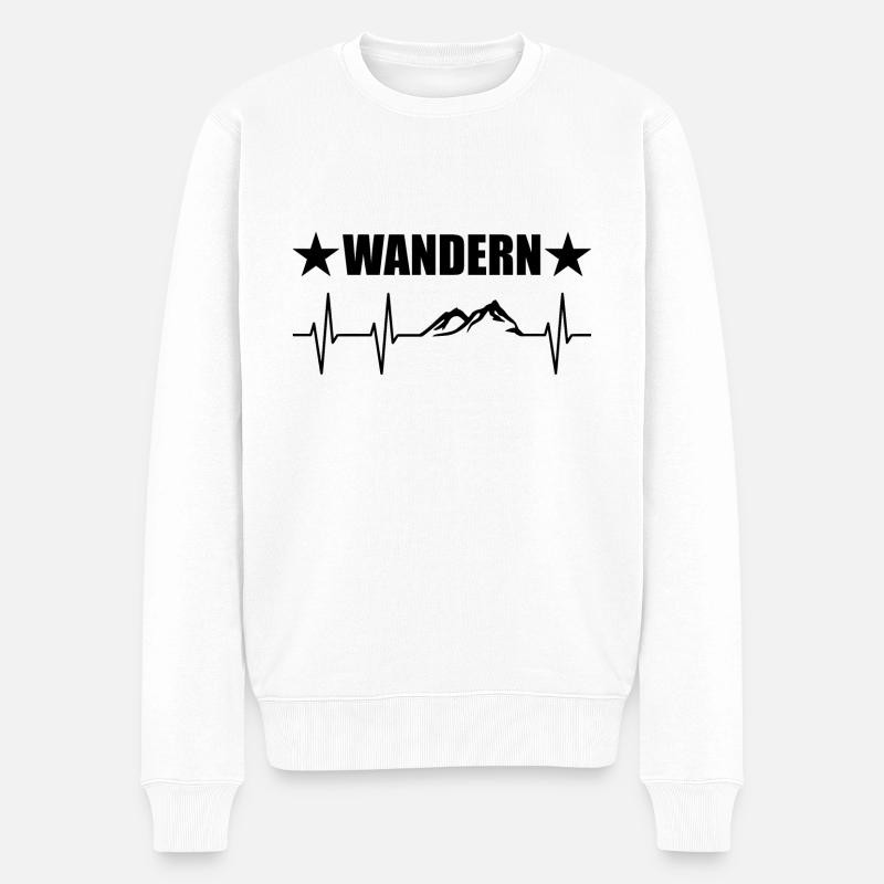 Wandern - Männer Premium Bio Pullover - Weiß