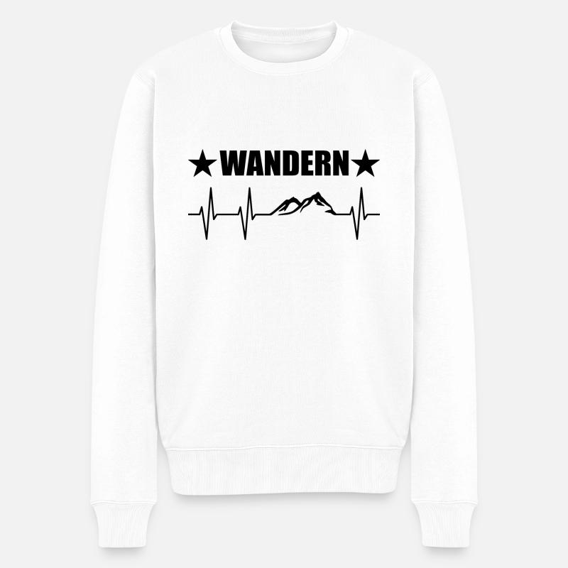 Wandern - Männer Premium Bio Pullover - Weiß