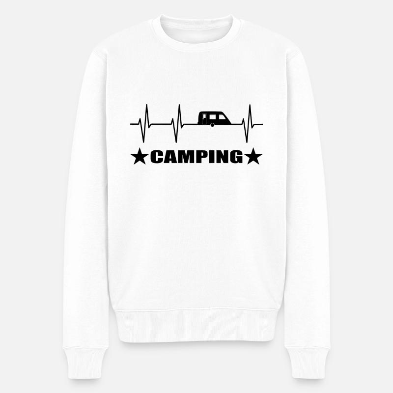Camping - Männer Premium Bio Pullover - Weiß