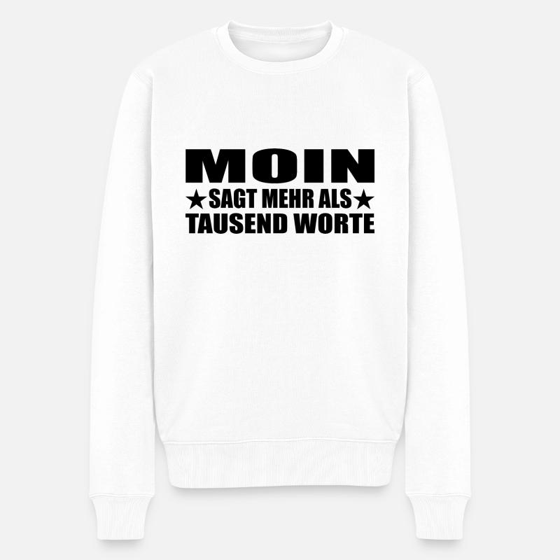 Moin - Männer Premium Bio Pullover - Weiß