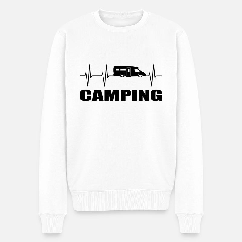 camping - Männer Premium Bio Pullover - Weiß