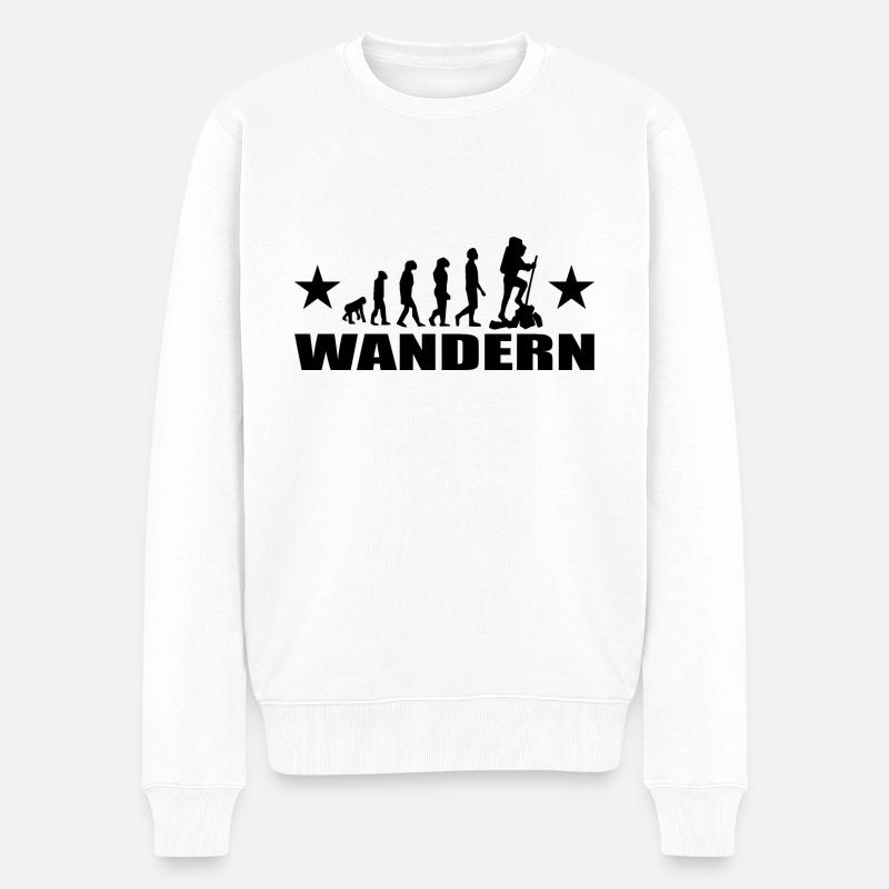 Wandern - Männer Premium Bio Pullover - Weiß