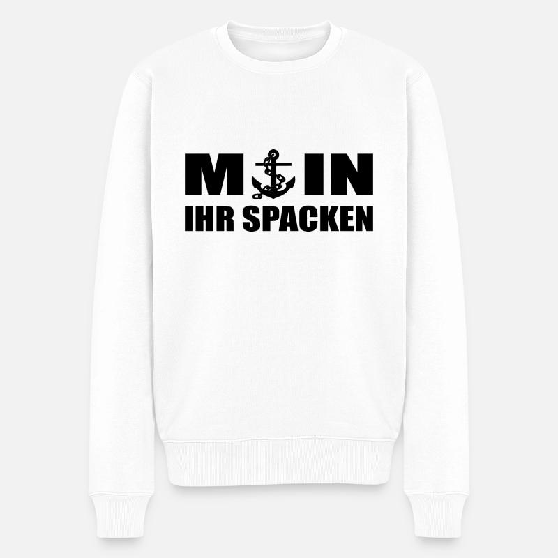 Moin - Männer Premium Bio Pullover - Weiß