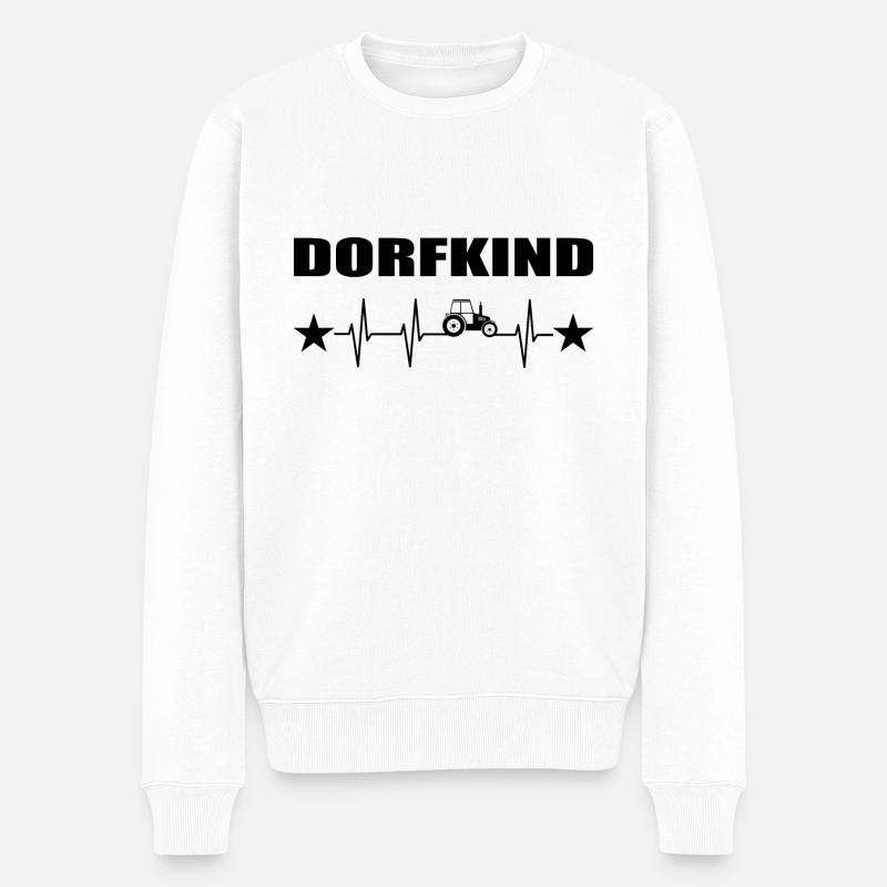 Dorfkind - Männer Premium Bio Pullover - Weiß