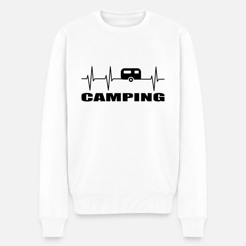 Camping - Männer Premium Bio Pullover - Weiß