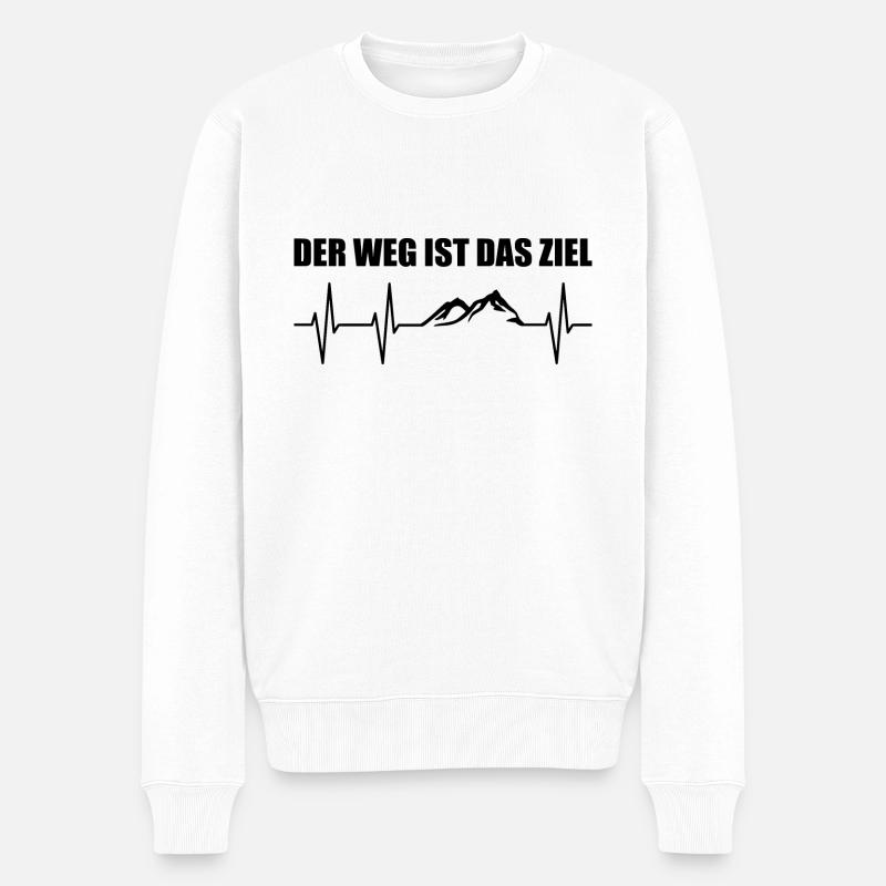 Wandern - Männer Premium Bio Pullover - Weiß
