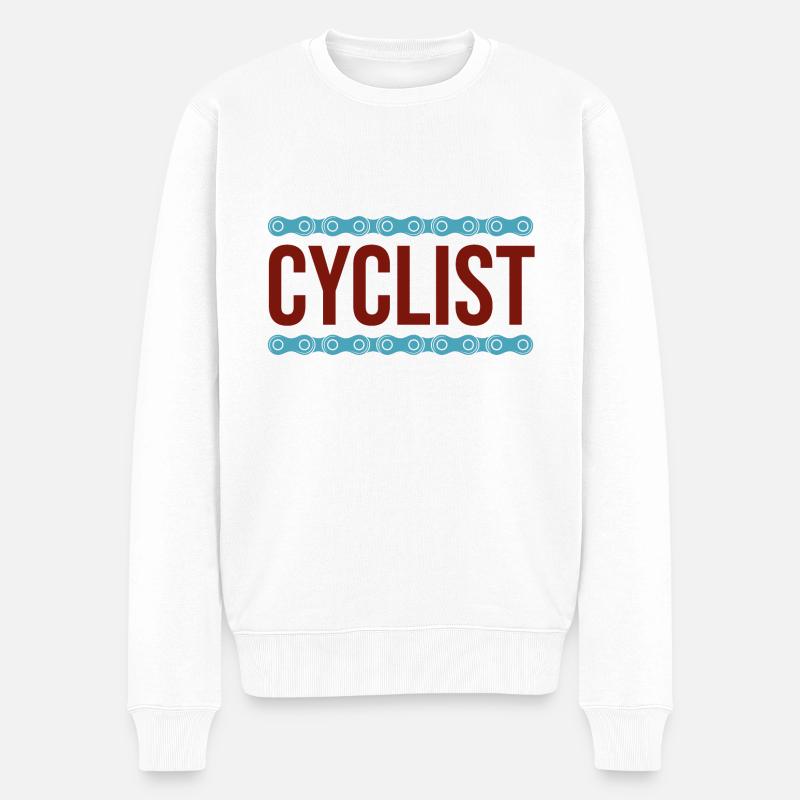 Fahrrad - Männer Premium Bio Pullover - Weiß