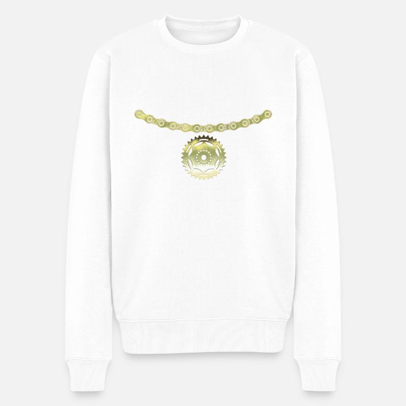 Fahrrad - Männer Premium Bio Pullover - Weiß