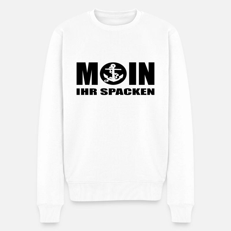Moin - Männer Premium Bio Pullover - Weiß