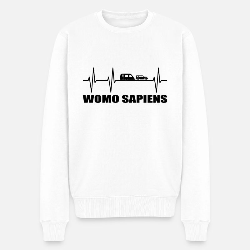 Camping - Männer Premium Bio Pullover - Weiß