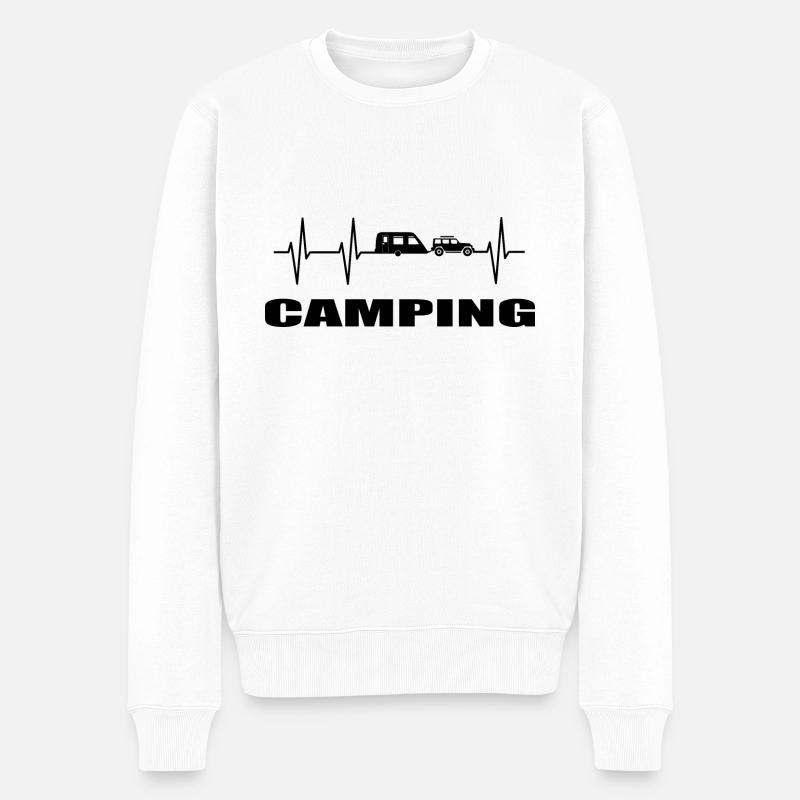 camping - Männer Premium Bio Pullover - Weiß