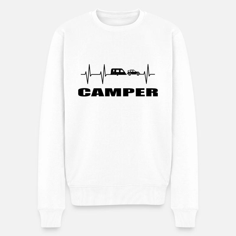 camping - Männer Premium Bio Pullover - Weiß