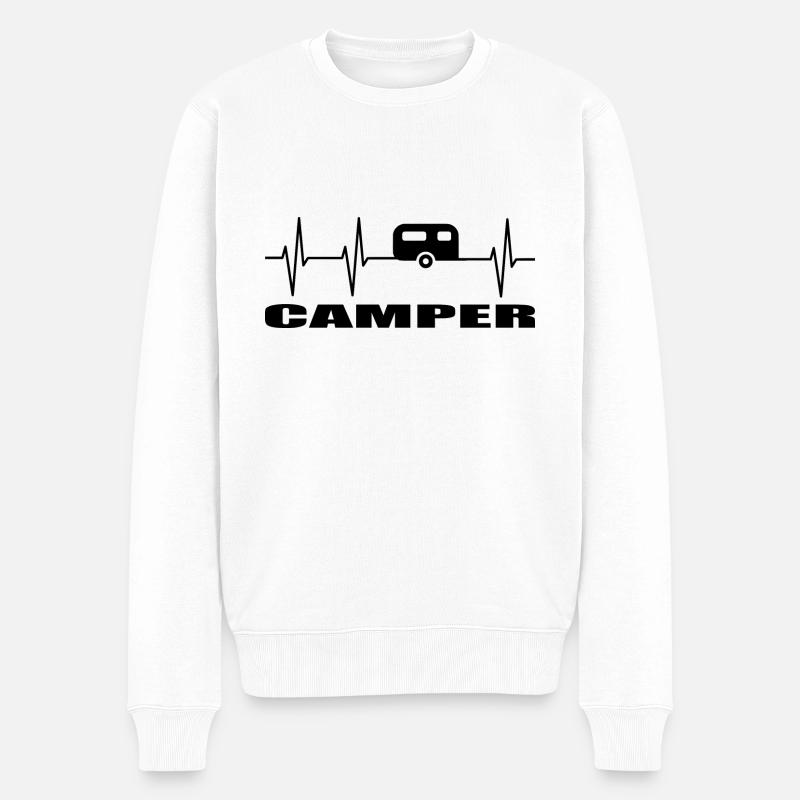 Camping - Männer Premium Bio Pullover - Weiß