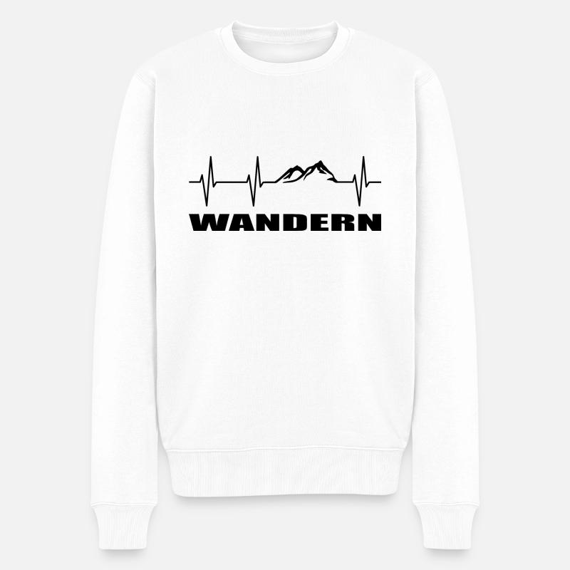 Wandern - Männer Premium Bio Pullover - Weiß