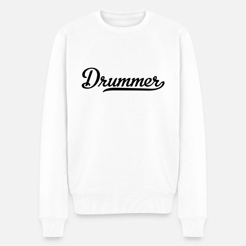 drummer - Männer Premium Bio Pullover - Weiß