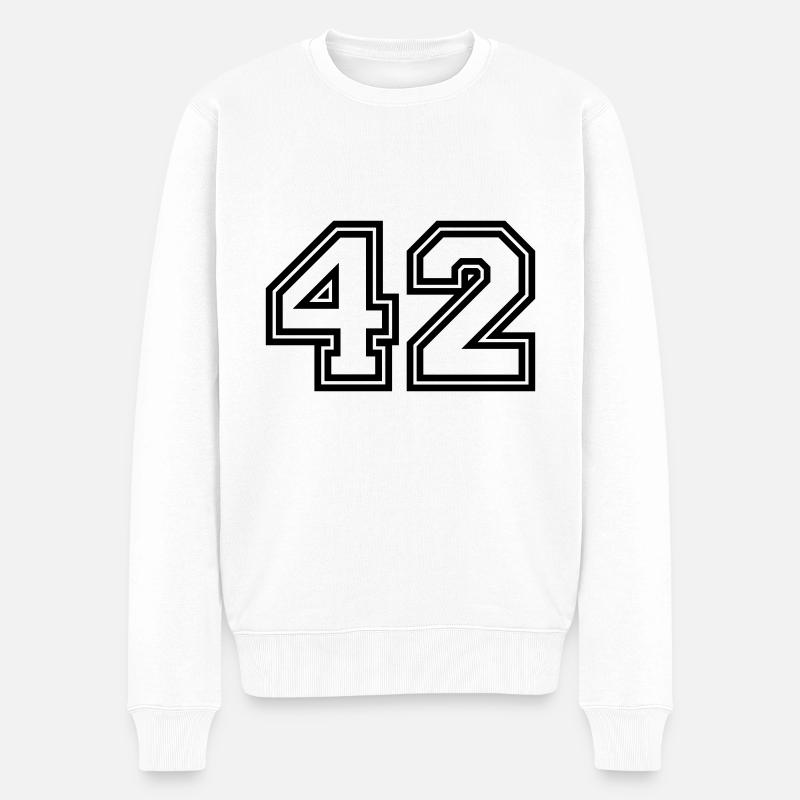 42 Zahl symbol - Männer Premium Bio Pullover - Weiß