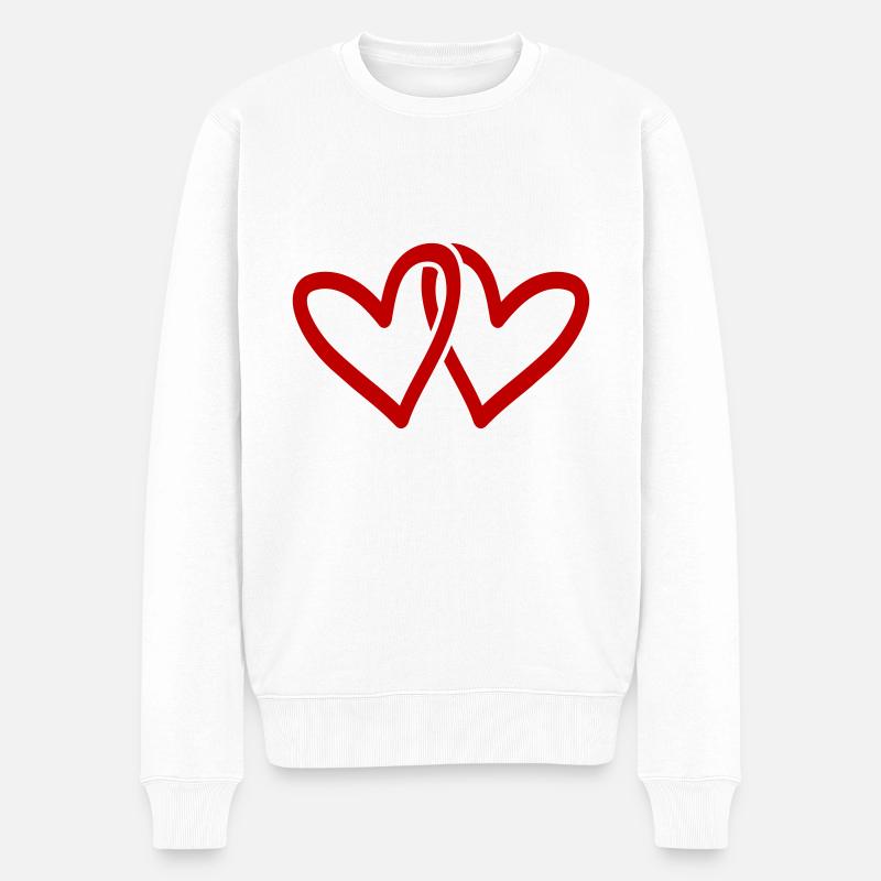herz icons - Männer Premium Bio Pullover - Weiß