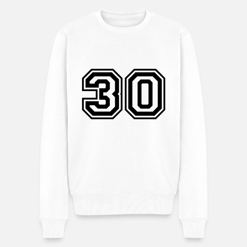Numéro 30 - Pull Premium bio Homme - blanc