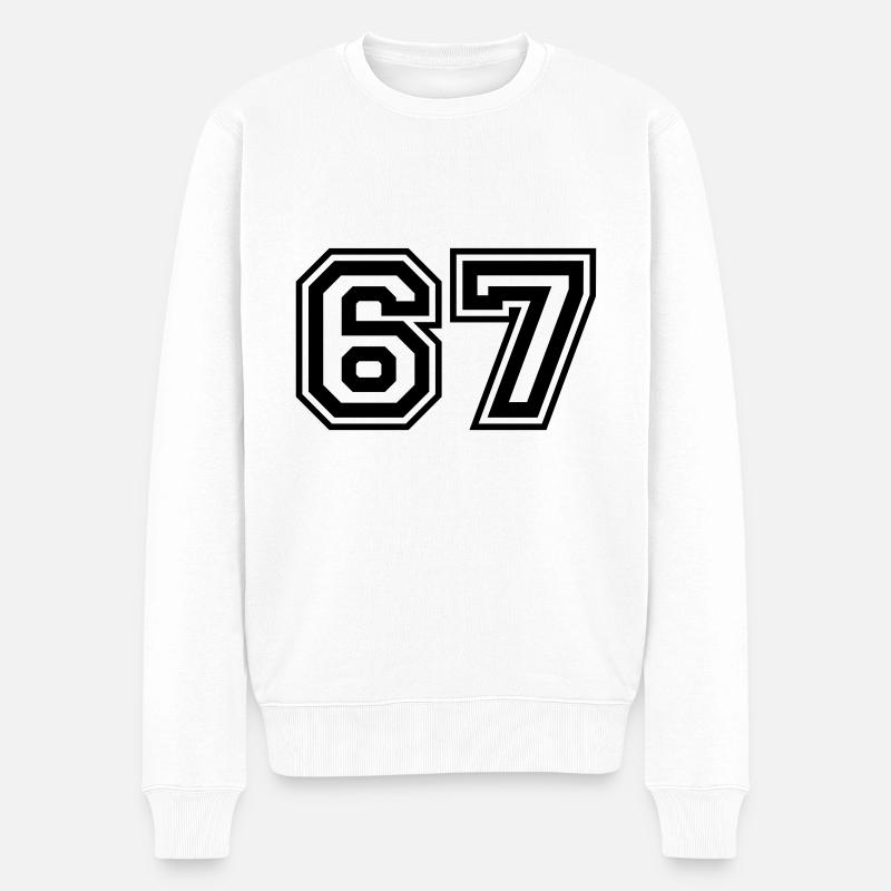 67 Numéro de numéro - Pull Premium bio Homme - blanc
